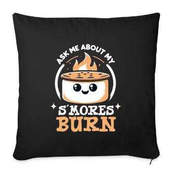 Scout Camping Randonnée en plein air autour d’un feu de camp - Housse de coussin décorative 45 x 45 cm - noir - Devant