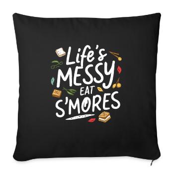 Scout Camping Randonnée en plein air autour d’un feu de camp - Housse de coussin décorative 45 x 45 cm - noir - Devant
