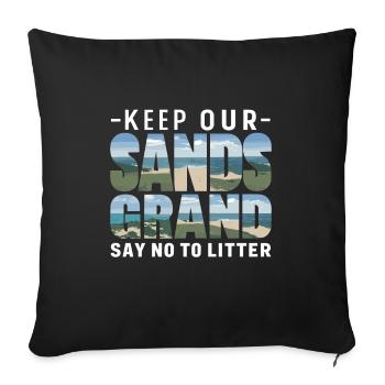 Anti-déchets Pas de recyclage des déchets environnementaux - Housse de coussin décorative 45 x 45 cm - noir - Devant
