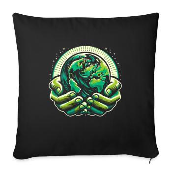 Anti-littering No Environmental Waste Recycle - Sofa pillowcase 17,3'' x 17,3'' (45 x 45 cm) - black - Front