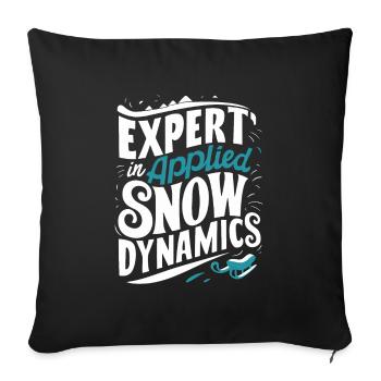 Luge Neige Luge Sport d’hiver Winter Outdood - Housse de coussin décorative 45 x 45 cm - noir - Devant