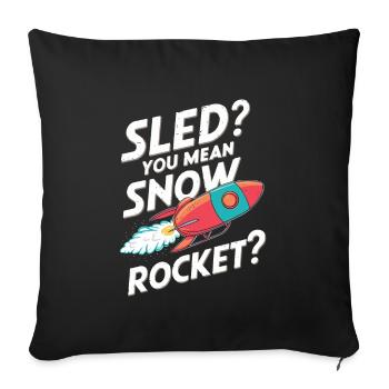Luge Neige Luge Sport d’hiver Winter Outdood - Housse de coussin décorative 45 x 45 cm - noir - Devant