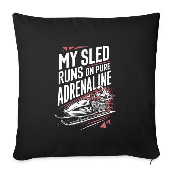 Luge Neige Luge Sport d’hiver Winter Outdood - Housse de coussin décorative 45 x 45 cm - noir - Devant