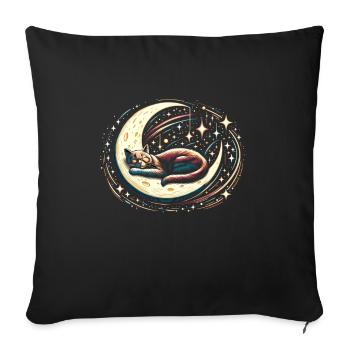 Chat, Astronaute, Astronomie, Système Solaire Externe - Housse de coussin décorative 45 x 45 cm - noir - Devant