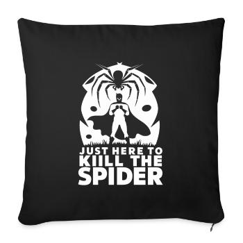 Sensibilisation à l’arachnophobie drôle, phobie des araignées - Housse de coussin décorative 45 x 45 cm - noir - Devant