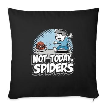 Sensibilisation à l’arachnophobie drôle, phobie des araignées - Housse de coussin décorative 45 x 45 cm - noir - Devant