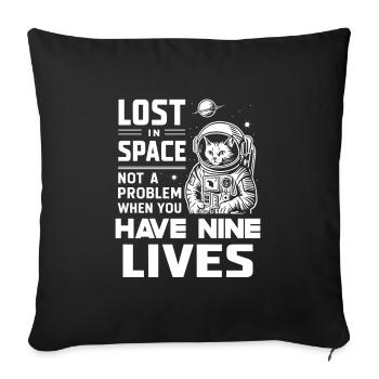 Katze Astronaut Astronomie Äußeres Sonnensystem - Sofakissenbezug 45 x 45 cm - Schwarz - Vorne