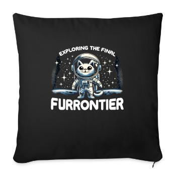 Katze Astronaut Astronomie Äußeres Sonnensystem - Sofakissenbezug 45 x 45 cm - Schwarz - Vorne