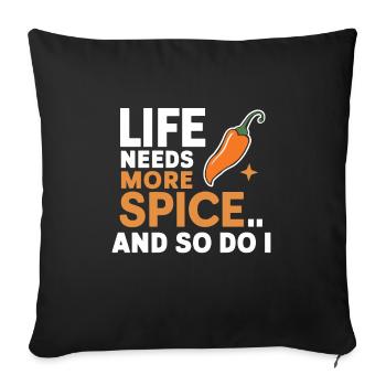 Lovers of spicy food, Chili Peppers Chef - Sofa pillowcase 17,3'' x 17,3'' (45 x 45 cm) - black - Front