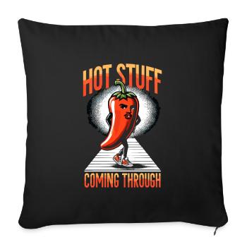 Amateurs de cuisine épicée, Chili Peppers Chef - Housse de coussin décorative 45 x 45 cm - noir - Devant