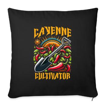 Amateurs de cuisine épicée, Chili Peppers Chef - Housse de coussin décorative 45 x 45 cm - noir - Devant