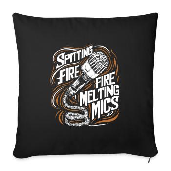 Poetry Slam Writer Poet Literature Slam Poetry Day - Sofa pillowcase 17,3'' x 17,3'' (45 x 45 cm) - black - Front