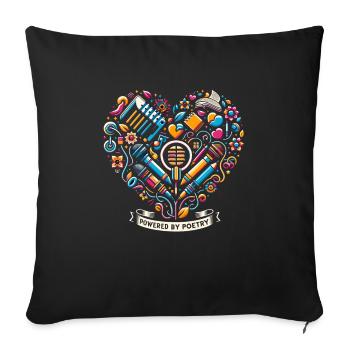 Poetry Slam Writer Poet Literature Slam Poetry Day - Sofa pillowcase 17,3'' x 17,3'' (45 x 45 cm) - black - Front