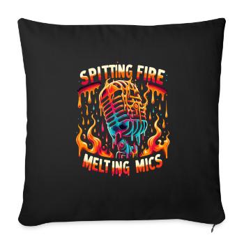Poetry Slam Writer Poet Literature Slam Poetry Day - Sofa pillowcase 17,3'' x 17,3'' (45 x 45 cm) - black - Front
