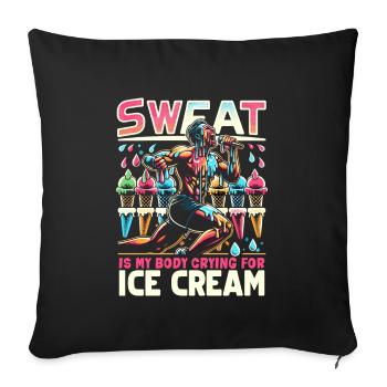 Musculation, Powerlifting, Haltération, Fitness - Housse de coussin décorative 45 x 45 cm - noir - Devant
