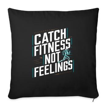 Musculation, Powerlifting, Haltération, Fitness - Housse de coussin décorative 45 x 45 cm - noir - Devant