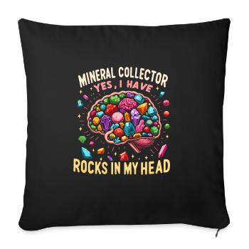Geologie-steinjagd Achat-jäger-steinsammeln - Sofakissenbezug 45 x 45 cm - Schwarz - Vorne