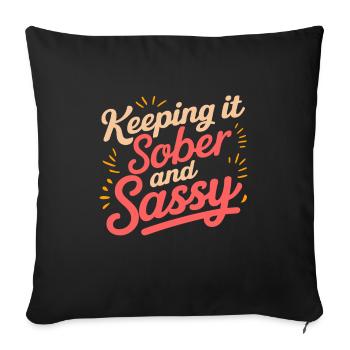 Recovery from alcohol dependence sobriety a a - Sofa pillowcase 17,3'' x 17,3'' (45 x 45 cm) - black - Front