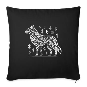Pétroglyphe Art rupestre ancien Rock dessin indien - Housse de coussin décorative 45 x 45 cm - noir - Devant
