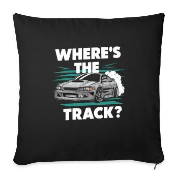 Auto-drift-rennen, Rennwagen-motorsport-drift - Sofakissenbezug 45 x 45 cm - Schwarz - Vorne