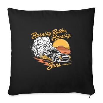 Auto-drift-rennen, Rennwagen-motorsport-drift - Sofakissenbezug 45 x 45 cm - Schwarz - Vorne