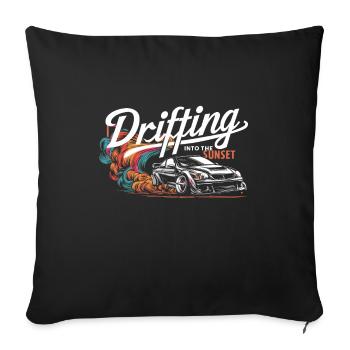 Auto-drift-rennen, Rennwagen-motorsport-drift - Sofakissenbezug 45 x 45 cm - Schwarz - Vorne