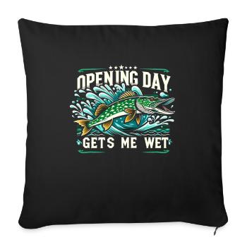 Northern Pike Fisherman Pike Fishing Rod Pike Fish - Sofa pillowcase 17,3'' x 17,3'' (45 x 45 cm) - black - Front