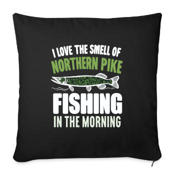 Northern Pike Fisherman Pike Fishing Rod Pike Fish - Sofa pillowcase 17,3'' x 17,3'' (45 x 45 cm) - black - Front