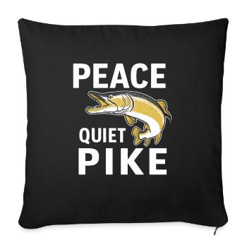 Northern Pike Fisherman Pike Fishing Rod Pike Fish - Sofa pillowcase 17,3'' x 17,3'' (45 x 45 cm) - black - Front
