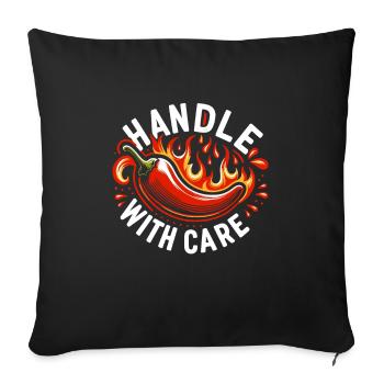 Amateurs de cuisine épicée, Chili Peppers Chef - Housse de coussin décorative 45 x 45 cm - noir - Devant