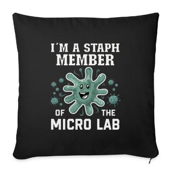Microbiologist Microbiology Lab Staph Biology - Sofakissenbezug 45 x 45 cm - Schwarz - Vorne