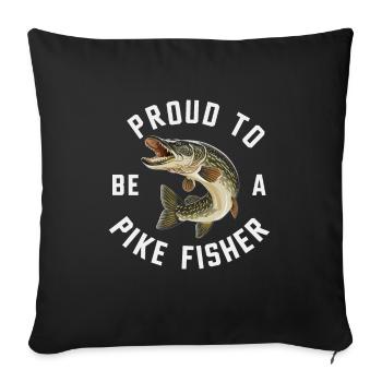 Northern Pike Fisherman Pike Fishing Rod Pike Fish - Sofa pillowcase 17,3'' x 17,3'' (45 x 45 cm) - black - Front