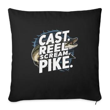 Northern Pike Fisherman Pike Fishing Rod Pike Fish - Sofa pillowcase 17,3'' x 17,3'' (45 x 45 cm) - black - Front