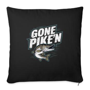 Northern Pike Fisherman Pike Fishing Rod Pike Fish - Sofa pillowcase 17,3'' x 17,3'' (45 x 45 cm) - black - Front