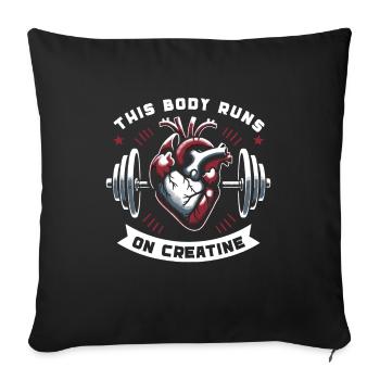 Musculation, Powerlifting, Haltération, Fitness - Housse de coussin décorative 45 x 45 cm - noir - Devant