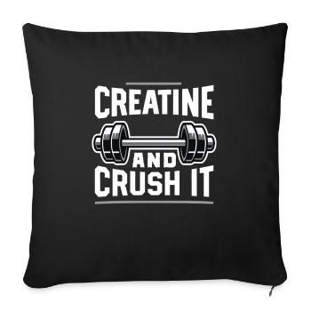 Musculation, Powerlifting, Haltération, Fitness - Housse de coussin décorative 45 x 45 cm - noir - Devant