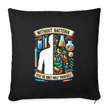 Microbiologiste Microbiologie Laboratoire Biologie des staphylocoques - Housse de coussin décorative 45 x 45 cm - noir - Devant