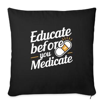 l’abus d’antibiotiques, la résistance aux antibiotiques, - Housse de coussin décorative 45 x 45 cm - noir - Devant