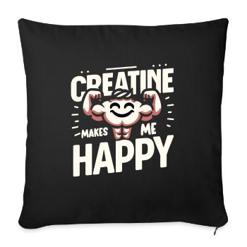 Musculation, Powerlifting, Haltération, Fitness - Housse de coussin décorative 45 x 45 cm - noir - Devant