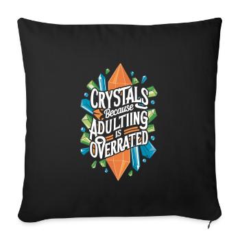 Crystal Healing Crytal Crystals and Stones - Sofa pillowcase 17,3'' x 17,3'' (45 x 45 cm) - black - Front