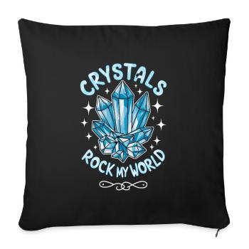 Crystal Healing Crytal Crystals and Stones - Sofa pillowcase 17,3'' x 17,3'' (45 x 45 cm) - black - Front