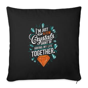 Crystal Healing Crytal Crystals and Stones - Sofa pillowcase 17,3'' x 17,3'' (45 x 45 cm) - black - Front