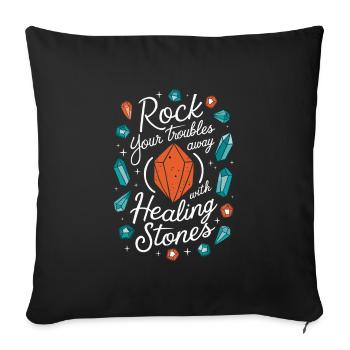 Crystal Healing Crytal Crystals and Stones - Sofa pillowcase 17,3'' x 17,3'' (45 x 45 cm) - black - Front