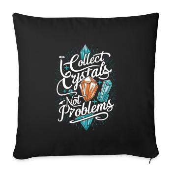 Crystal Healing Crytal Crystals and Stones - Sofa pillowcase 17,3'' x 17,3'' (45 x 45 cm) - black - Front