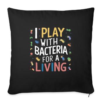 Microbiologiste Microbiologie Laboratoire Biologie des staphylocoques - Housse de coussin décorative 45 x 45 cm - noir - Devant