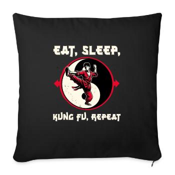 Kung Fu Kung Fu Chinois Kung Fu Asiatique - Housse de coussin décorative 45 x 45 cm - noir - Devant