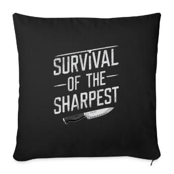 Knife Collector Knife Collection Hunting Fishing - Sofa pillowcase 17,3'' x 17,3'' (45 x 45 cm) - black - Front