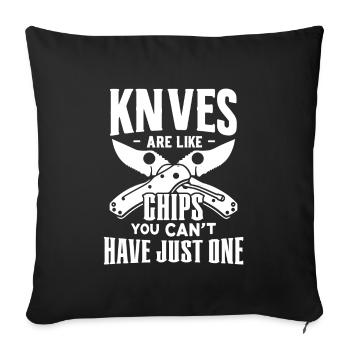Knife Collector Knife Collection Hunting Fishing - Sofa pillowcase 17,3'' x 17,3'' (45 x 45 cm) - black - Front