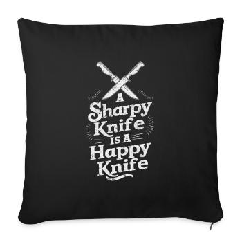 Knife Collector Knife Collection Hunting Fishing - Sofa pillowcase 17,3'' x 17,3'' (45 x 45 cm) - black - Front
