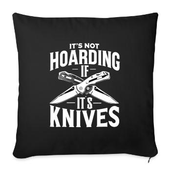 Knife Collector Knife Collection Hunting Fishing - Sofa pillowcase 17,3'' x 17,3'' (45 x 45 cm) - black - Front